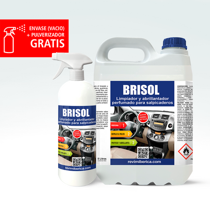 BRISOL. Abrillantador perfumado para el interior del coche, limpia salpicaderos y plásticos.