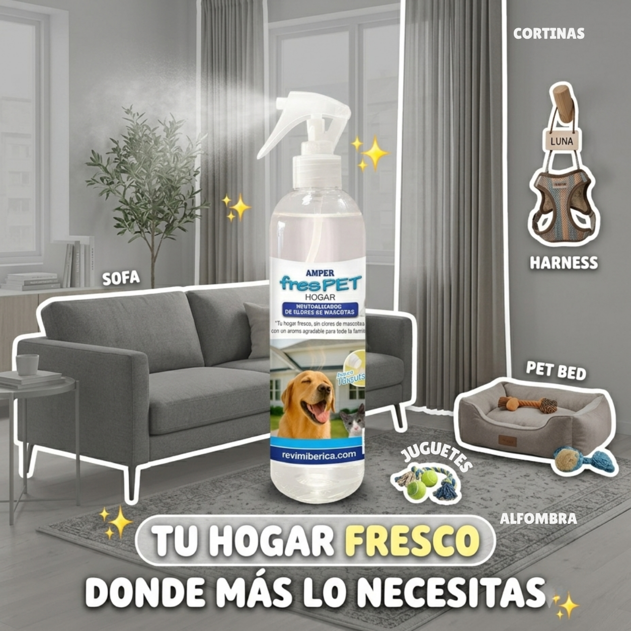 Bruma Perfumada para Perros | Aroma Chuches, Talco y Colonia | AMPER