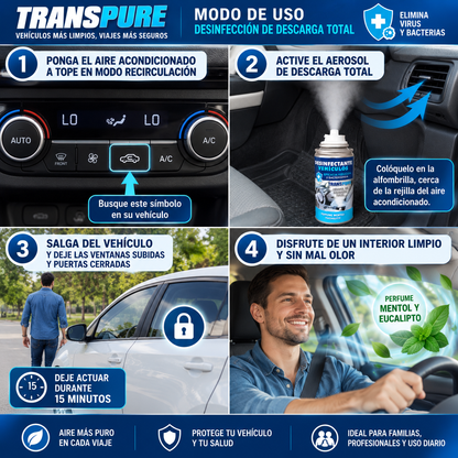 eliminar malos olores coche  perfume mentol y eucalipto con descarga total