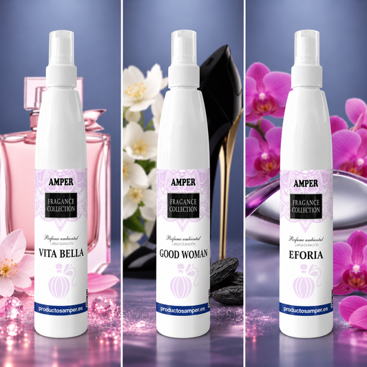Pack of air fresheners with perfume-grade scents | Three professional aromas to scent your spaces with personality and long-lasting fragrance.