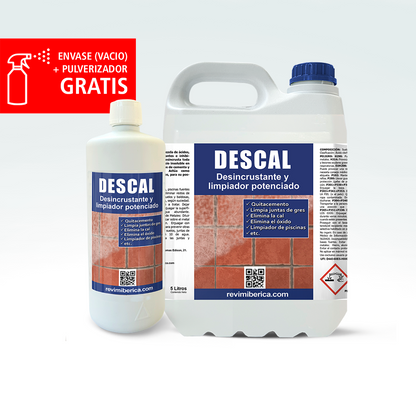 Elimina cemento, salitre, óxido y suciedad post-obra con DESCAL. Quitacemento profesional para piedra natural, gres, fachadas y terrazas. No daña juntas ni acabados.

