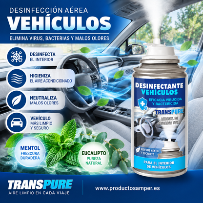 limpieza interior vehículo, aerosol desinfectante vehículos