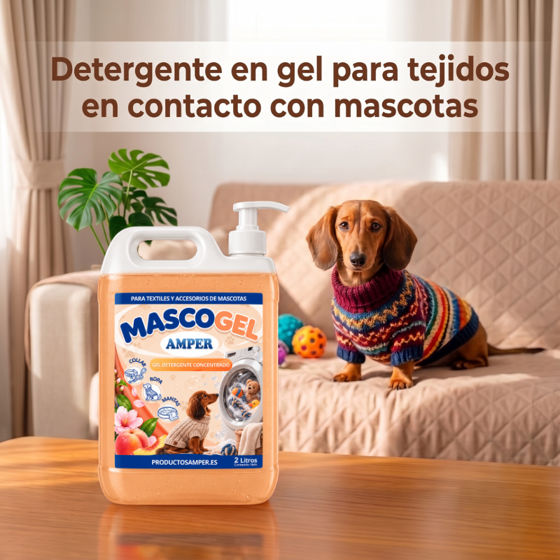 MASCOGEL ayuda a limpiar los tejidos y accesorios que están habitualmente en contacto con las mascotas, como mantas, ropa, camas y textiles del hogar.