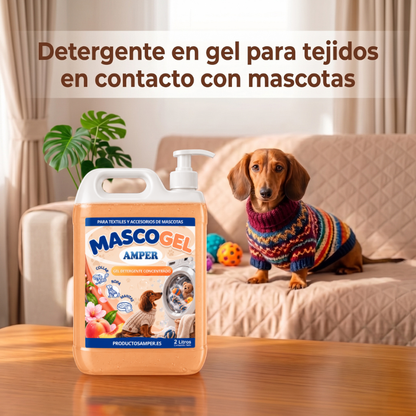 MASCOGEL ayuda a limpiar los tejidos y accesorios que están habitualmente en contacto con las mascotas, como mantas, ropa, camas y textiles del hogar.