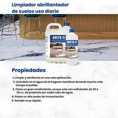 Fregasuelos Limpiador y Abrillantador ANETO-ll | Mármol, Terrazo y Suelos Delicados