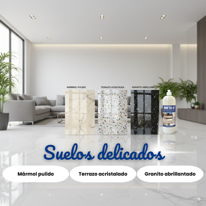 Fregasuelos Limpiador y Abrillantador ANETO-ll | Mármol, Terrazo y Suelos Delicados