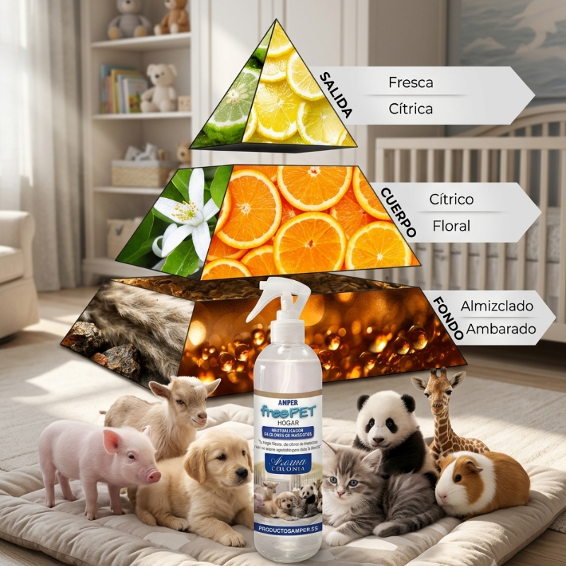 FresPET Hogar Desodorante de Mascotas – Desodorizante de olores en spray para perros, conejos, cobayas y gatos