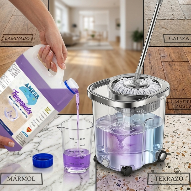 Limpiador pH neutro para mármol con aroma a fresa