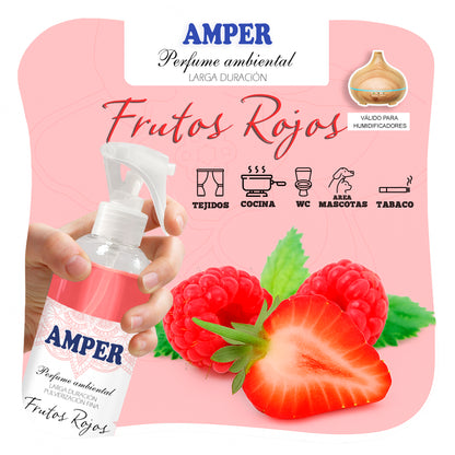 Ambientador aroma FRUTOS ROJOS | Aroma dulce y revitalizante. Concentrado, permanente. FRUTOS ROJOS