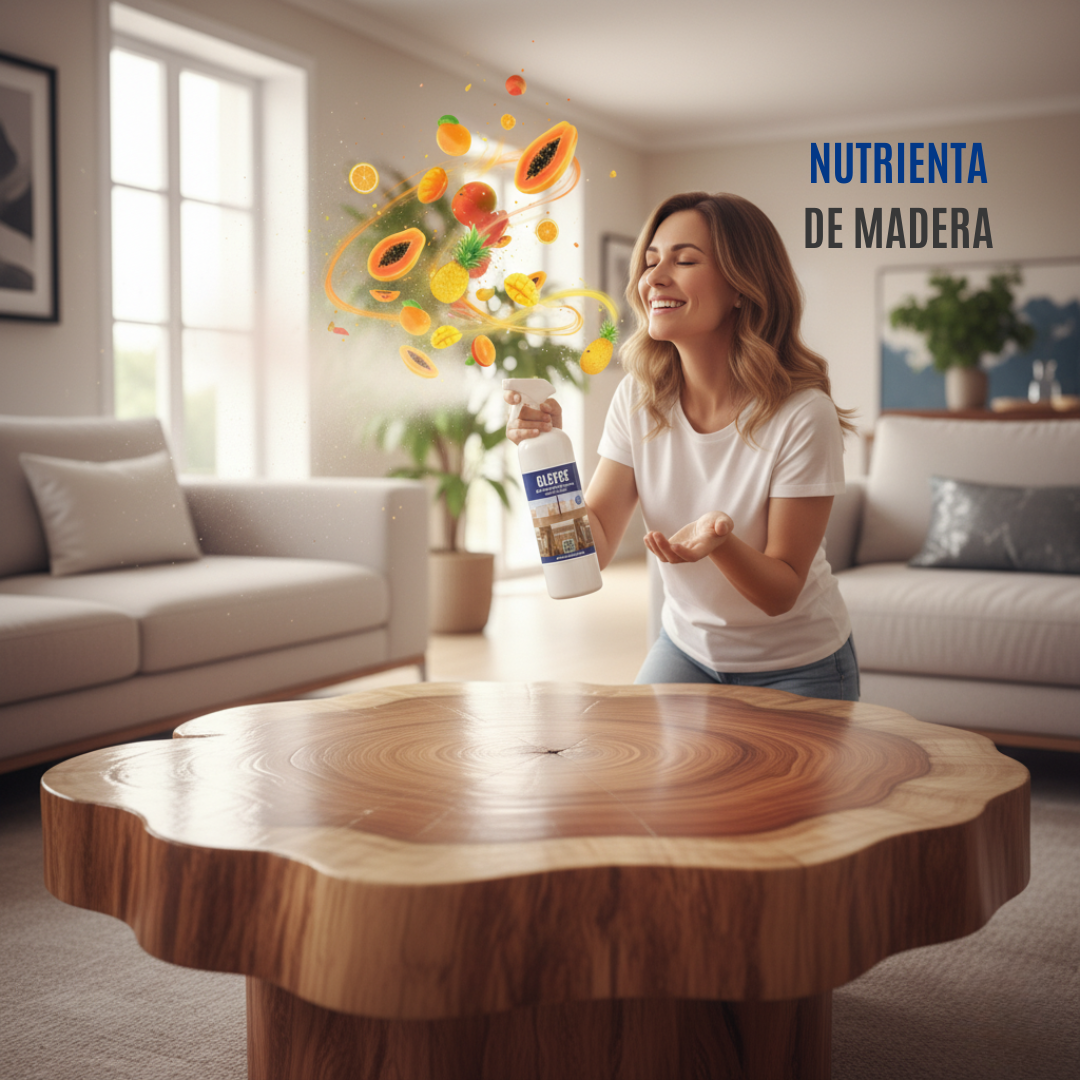 Abrillantador nutritivo para madera GLEYSE - AROMA A PAPAYA – Limpia, nutre y protege