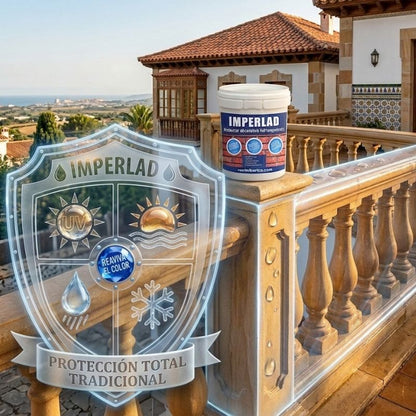 IMPERLAD – Impermeabilizante transparente  | Protector Hidrorrepelente | Transparente para Ladrillo y Fachadas | Resistente al calor, viento y frío extremo.
