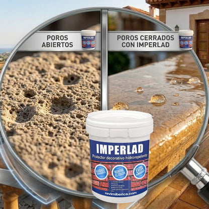 IMPERLAD – Impermeabilizante transparente  | Protector Hidrorrepelente | Transparente para Ladrillo y Fachadas | Resistente al calor, viento y frío extremo.