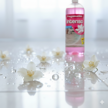 Fregasuelos INTENSO AMPER, limpieza profesional con aroma floral intenso y duradero.