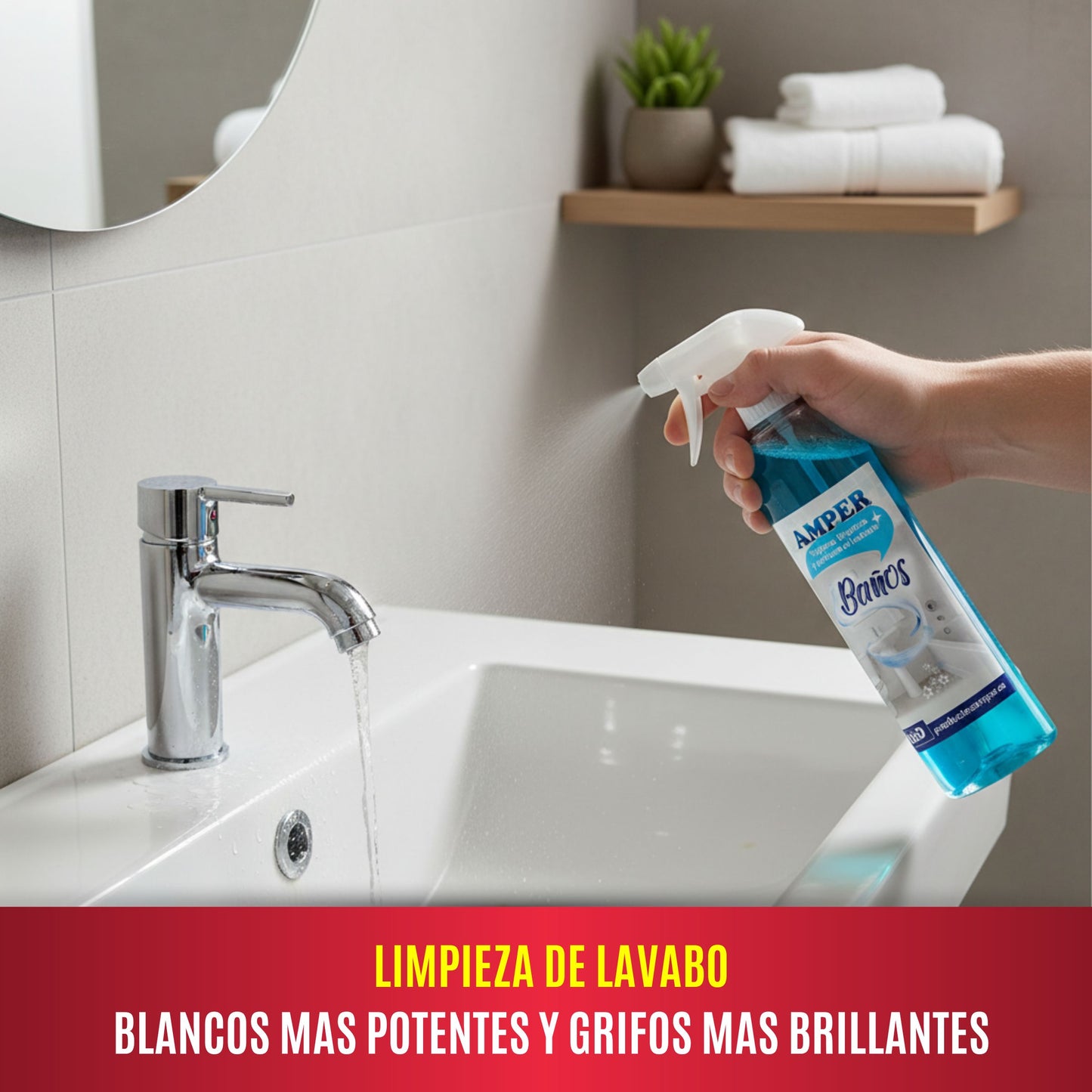 Limpiador de Baños AMPER – Lavabos, Retretes y Azulejos | Limpieza profunda y brillo