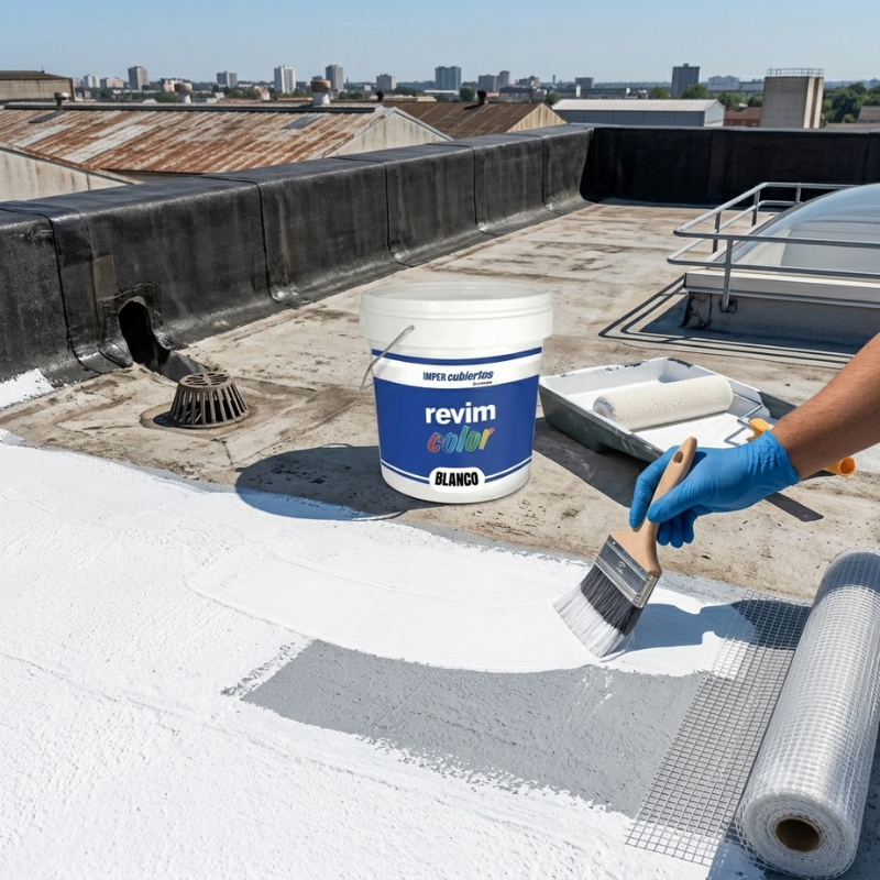 Imper Cubiertas Blanca – Pintura de 5kg Caucho Acrílico Impermeabilizante para Terrazas, Cubiertas y Azoteas