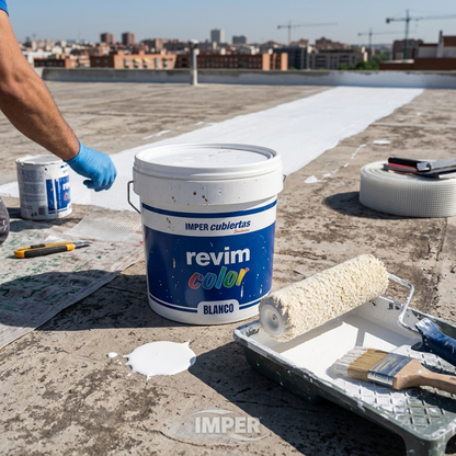 Imper Cubiertas Blanca – Pintura de 5kg Caucho Acrílico Impermeabilizante para Terrazas, Cubiertas y Azoteas