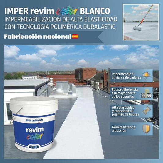Imper Cubiertas Blanca – Pintura de 5kg Caucho Acrílico Impermeabilizante para Terrazas, Cubiertas y Azoteas