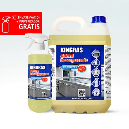SUPER DESENGRASANTE para cocinas. Desengrasante para baños y talleres KINGRAS