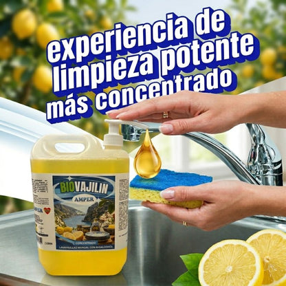 Lavavajillas BIO con aroma a limón – Concentrado con bioalcohol, dosificador y alto rendimiento