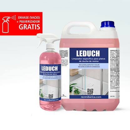 LEDUCH. Limpiador para platos de ducha de resina y superficies esmaltadas. Desoxidante para Baños.