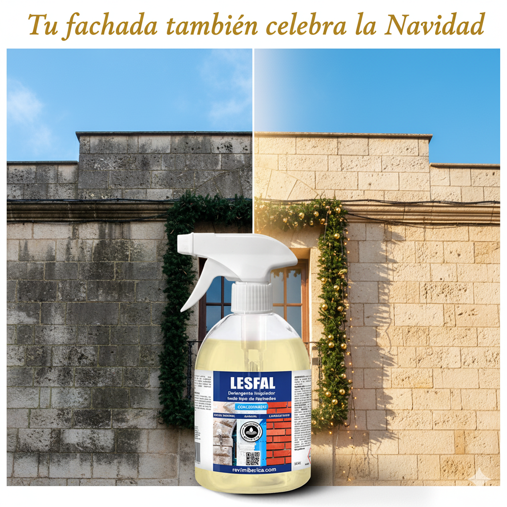 LESFAL AMPER limpiador de fachadas que elimina cal, hollín y polución antes de Navidad