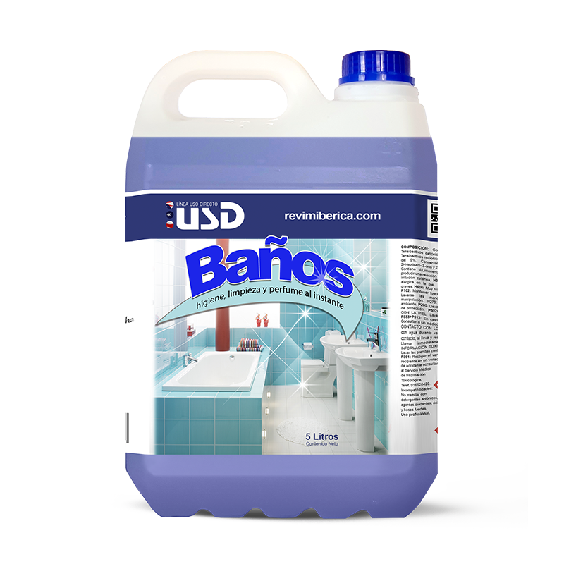 Producto de limpieza para baños AMPER con acción desincrustante y efecto brillante