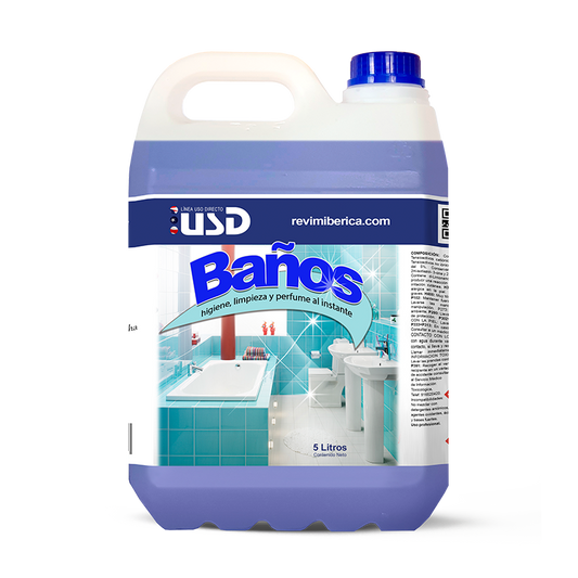 Producto de limpieza para baños AMPER con acción desincrustante y efecto brillante