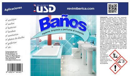 Producto de limpieza para baños AMPER con acción desincrustante y efecto brillante