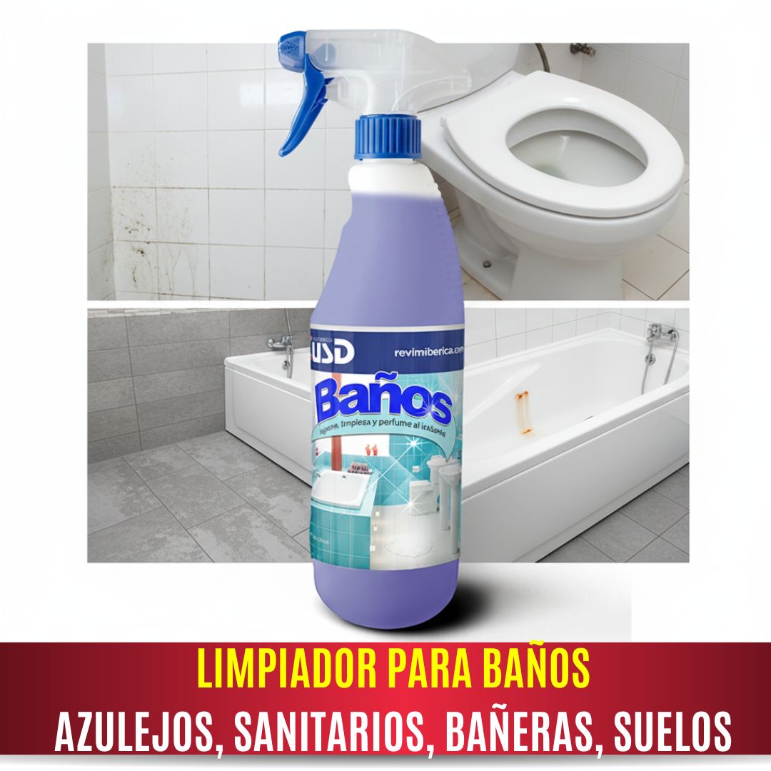 Producto de limpieza para baños AMPER con acción desincrustante y efecto brillante