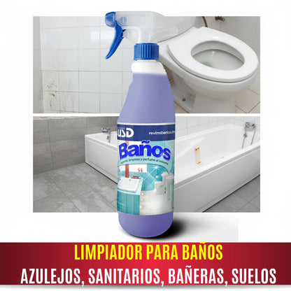 Producto de limpieza para baños AMPER con acción desincrustante y efecto brillante