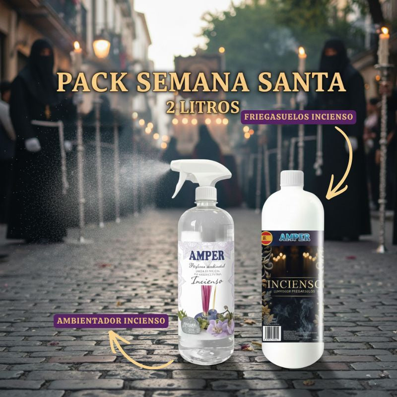 Pack Ritual Incienso Semana Santa –  1 Litro de Friegasuelo + 1 Litro de Ambientador  | Edición especial aroma incienso