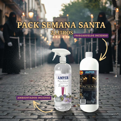 Pack Ritual Incienso Semana Santa –  1 Litro de Friegasuelo + 1 Litro de Ambientador  | Edición especial aroma incienso