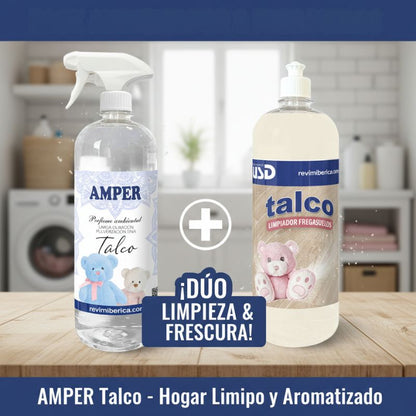 Pack Ambientador + Fregasuelos del mismo aroma – Ropa Limpia, Marsella o Talco | AMPER