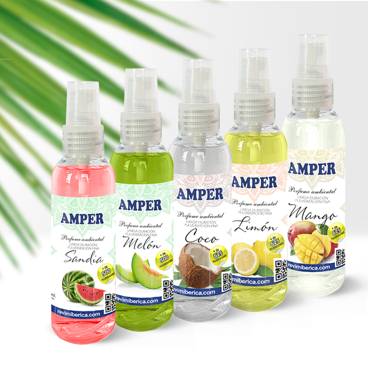 Pack de Ambientadores Tropicales AMPER – 5 Aromas Frutales y Refrescantes (100 ml)