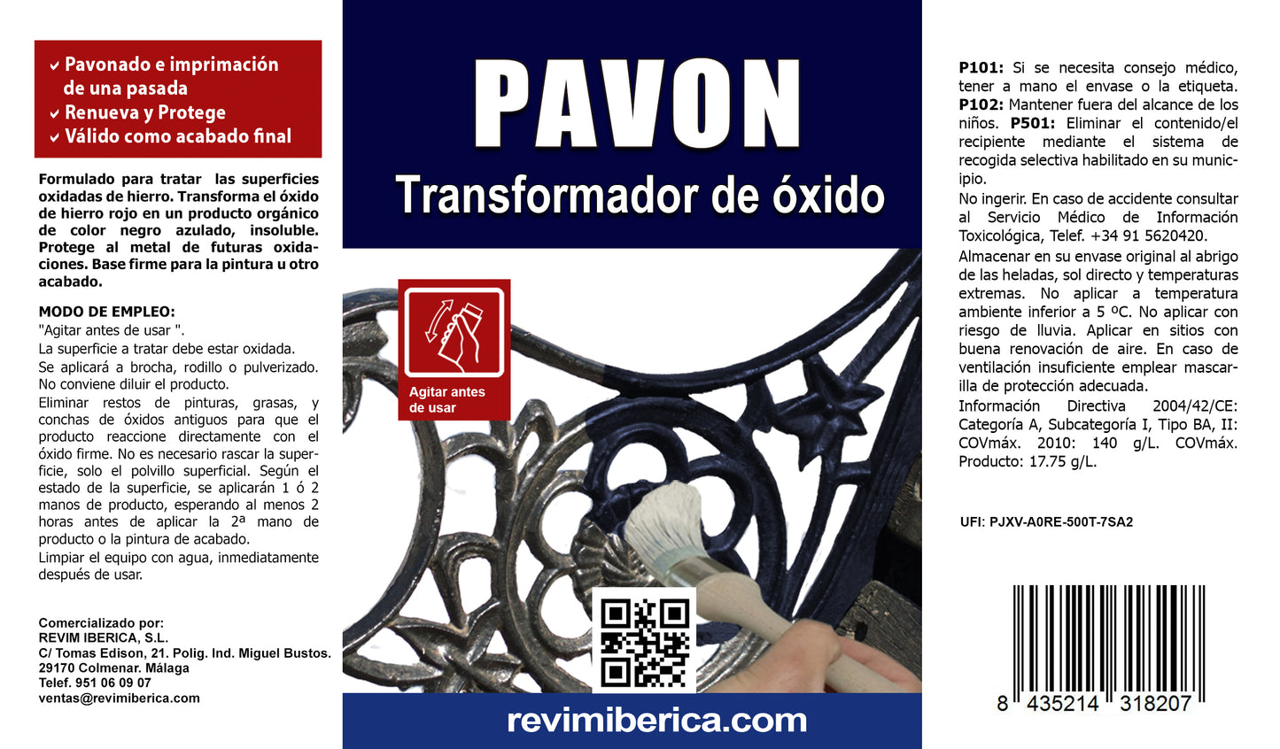 Eliminador de Óxido PAVÓN | Transformador de Óxido para Metales | Protección Antioxidante