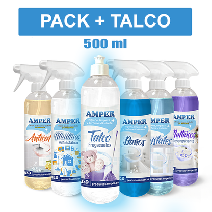 pack de limpieza AMPER marsella 500 ml con fregasuelos aroma jabón clásico.