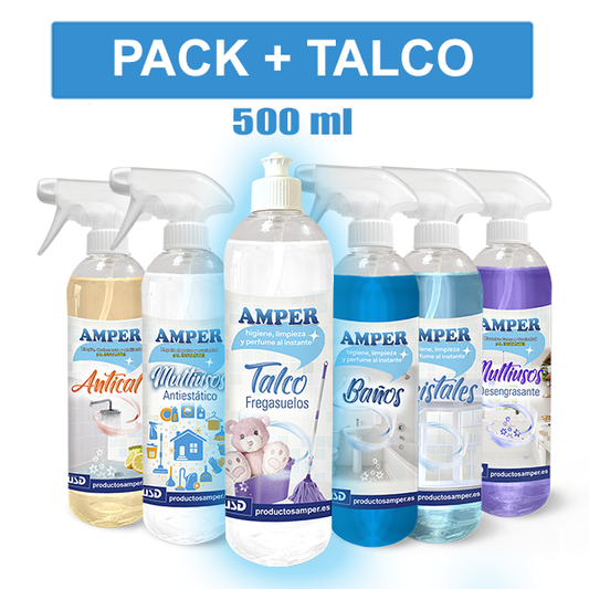 pack de limpieza AMPER marsella 500 ml con fregasuelos aroma jabón clásico.