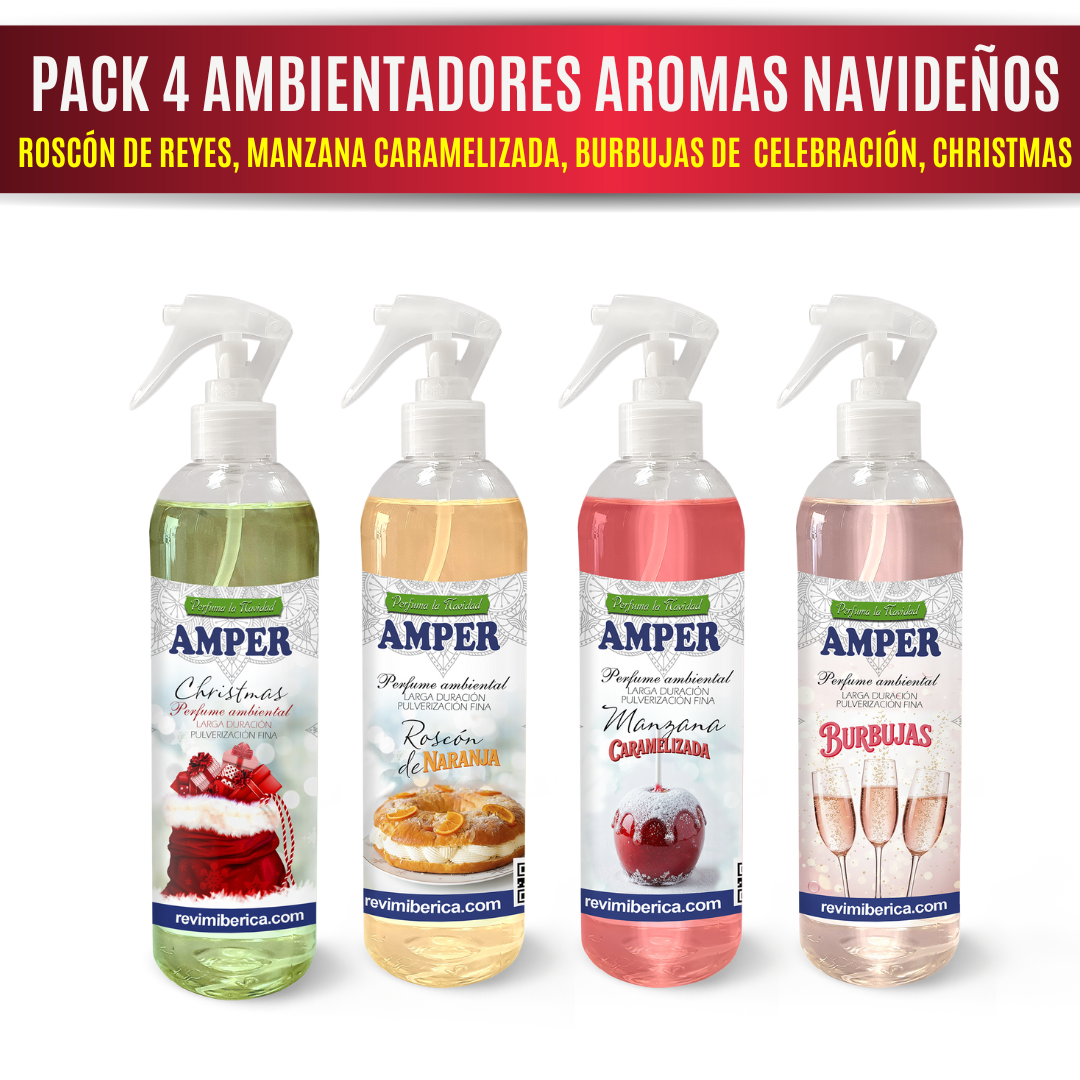 Pack de ambientadores AMPER de Navidad con 4 aromas festivos edición limitada