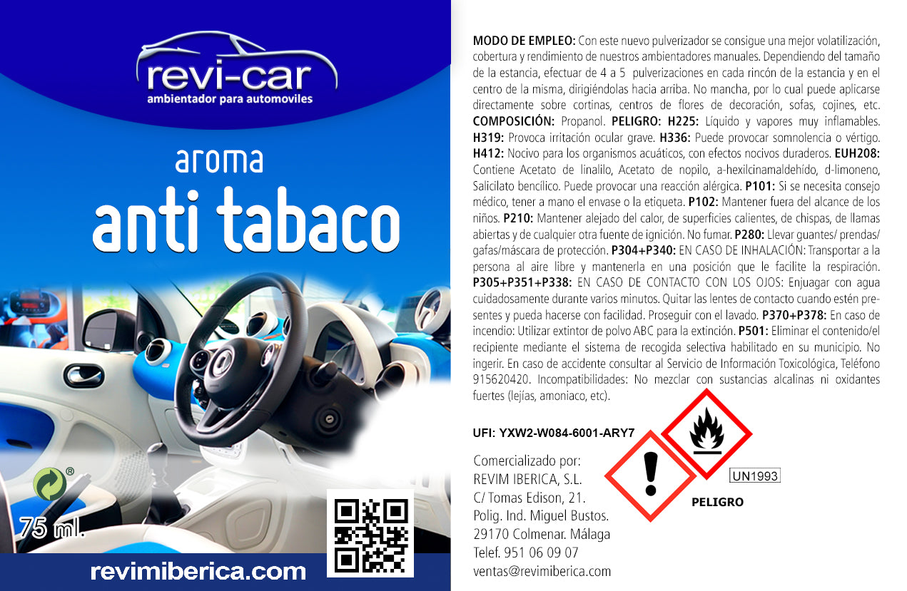 REVICAR - Ambientador y eliminadores de malos olores en coches. Formato para coches.