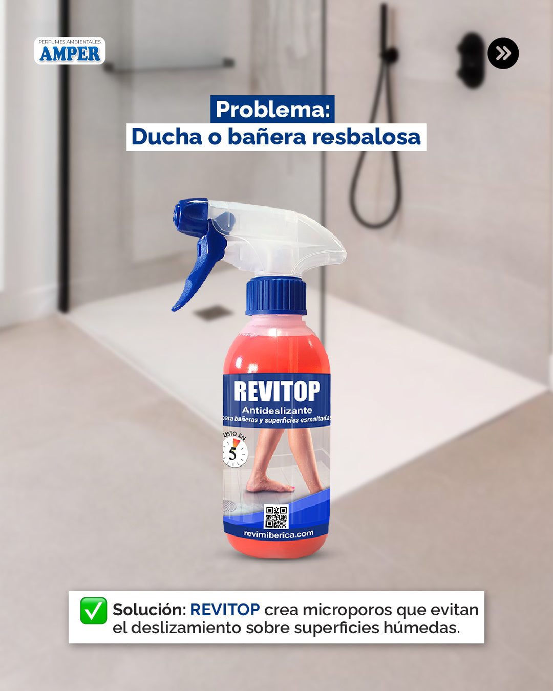 REVITOP PRODUCTO QUE CREA MICROPOROS QUE EVITAN LAS CAIDAS EN LA DUCHA 