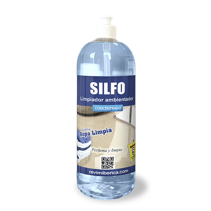 Limpiador ambientador SILFO Ropa Limpia de AMPER, limpieza profunda con aroma fresco y duradero.