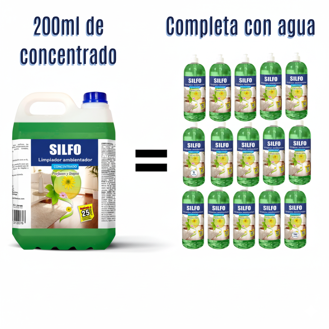 SILFO Floral AMPER fregasuelos concentrado 5 litros equivalente a 25 litros tradicionales