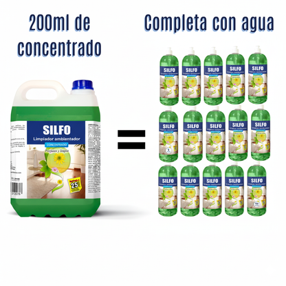 SILFO Floral AMPER fregasuelos concentrado 5 litros equivalente a 25 litros tradicionales