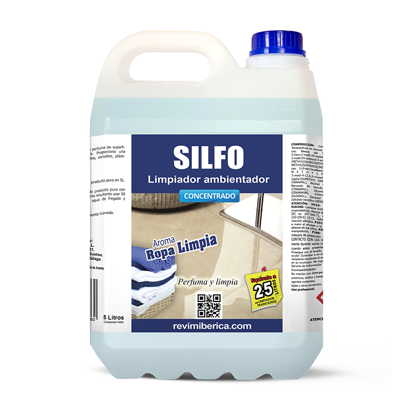 Limpiador ambientador SILFO Ropa Limpia de AMPER, limpieza profunda con aroma fresco y duradero.
