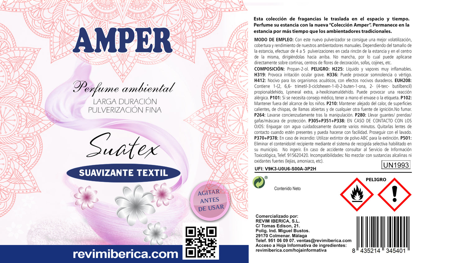 Ambientador SUATEX | Aroma a limpio con efecto antiarrugas para tejidos y armarios