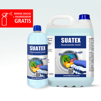 SUATEX. Suavizante textil profesional ideal para todo tipo de prendas incluso delicadas, a mano o a máquina.