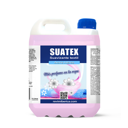 SUATEX. Suavizante textil profesional ideal para todo tipo de prendas incluso delicadas, a mano o a máquina.
