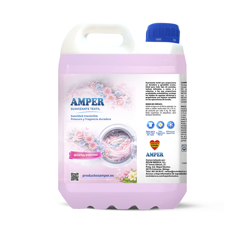 SUATEX. Suavizante textil profesional ideal para todo tipo de prendas incluso delicadas, a mano o a máquina.