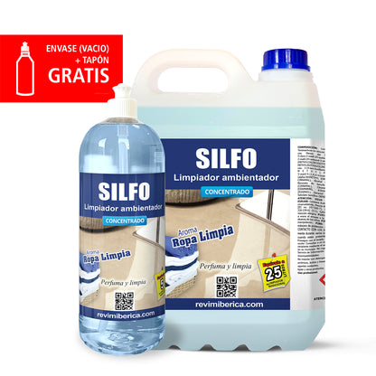 Limpiador ambientador SILFO Ropa Limpia de AMPER, limpieza profunda con aroma fresco y duradero.