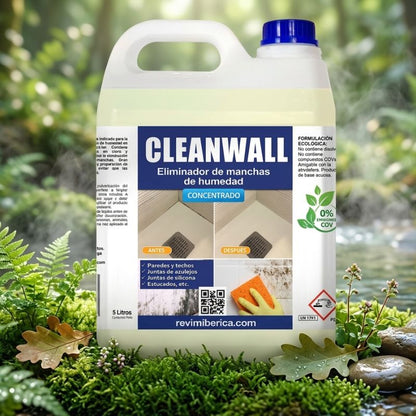 CLEAN WALL - Eliminador de manchas de humedad y hongos - Especial moho en Baños.